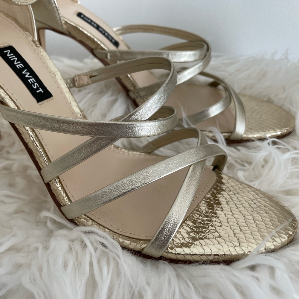 Nine West Gold Strappy Sandals